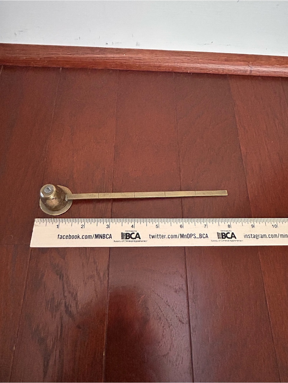Vintage Mid-Century Etched Solid Brass Candle
Snuffer (Made in India / China) - Picture 7 of 9